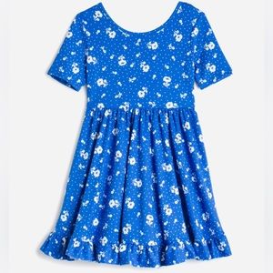 *3 FOR $40❗️CHENAULT GIRL Lucianne Brushed Ruffle Hem Dress Blue & White, Size 4